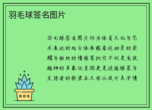 羽毛球签名图片